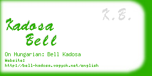 kadosa bell business card